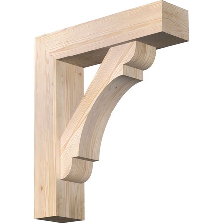 Ekena Millwork Olympic Block Smooth Bracket w/ Offset Brace, Douglas Fir, 7 1/2"W x 30"D x 34"H BKT0806X30X34OLY05SDF